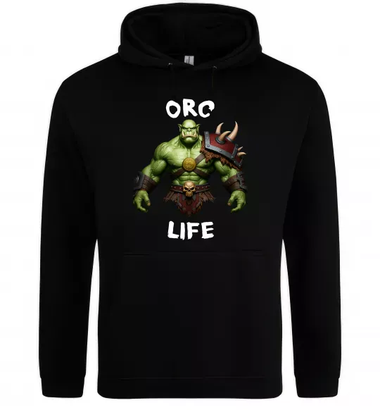 Жіноча толстовка (худі) Warcraft Orc Life Чорний фото