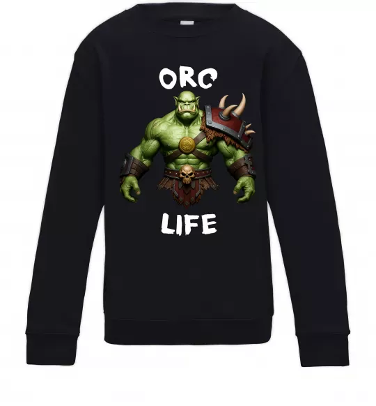 Дитячий світшот Warcraft Orc Life Чорний фото
