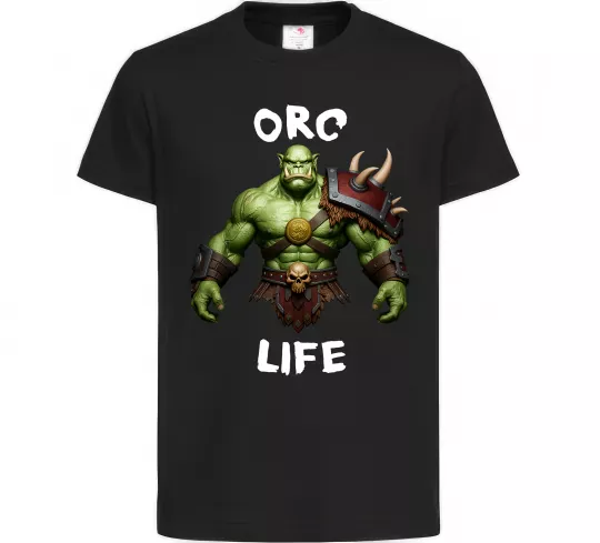 Детская футболка Warcraft Orc Life Черный фото