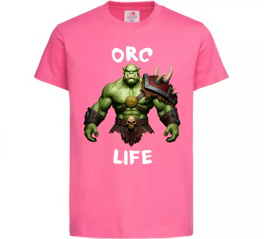 Детская футболка Warcraft Orc Life Ярко-розовый фото