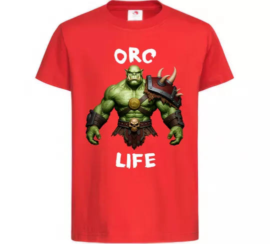 Детская футболка Warcraft Orc Life Красный фото