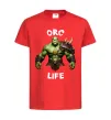 Дитяча футболка Warcraft Orc Life Червоний фото