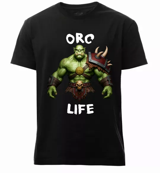 Мужская премиум футболка Warcraft Orc Life Черный фото