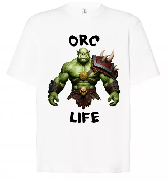 Футболка Оверсайз Warcraft Orc Life Белый фото