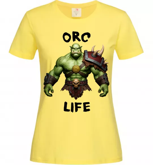 Жіноча футболка Warcraft Orc Life Лимонний фото