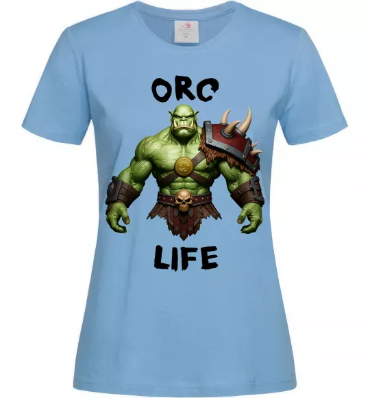 Жіноча футболка Warcraft Orc Life Блакитний фото