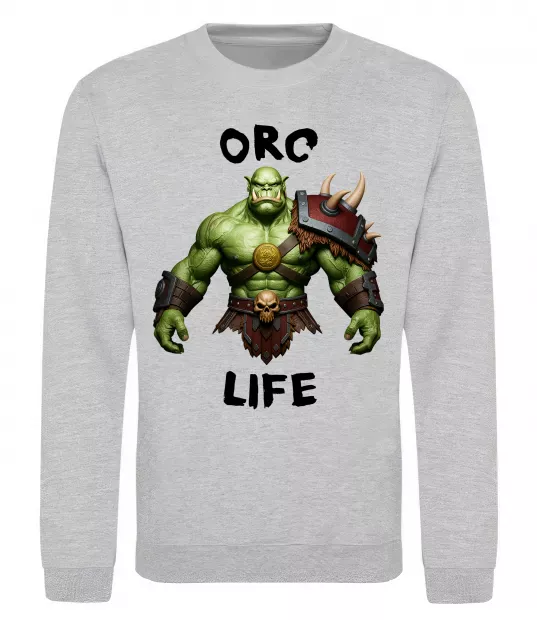 Світшот Warcraft Orc Life Сірий меланж фото
