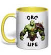 Чашка з кольоровою ручкою Warcraft Orc Life Сонячно жовтий фото