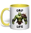 Чашка з кольоровою ручкою Warcraft Orc Life Лимонний фото