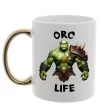 Чашка з кольоровою ручкою Warcraft Orc Life Золото фото