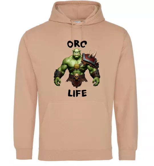 Чоловіча толстовка (худі) Warcraft Orc Life Пісочний фото