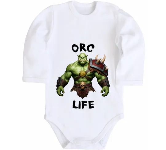 Дитячий бодік Warcraft Orc Life Білий фото