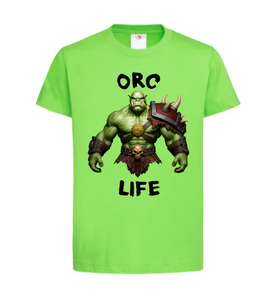 Дитяча футболка Warcraft Orc Life Лаймовий фото