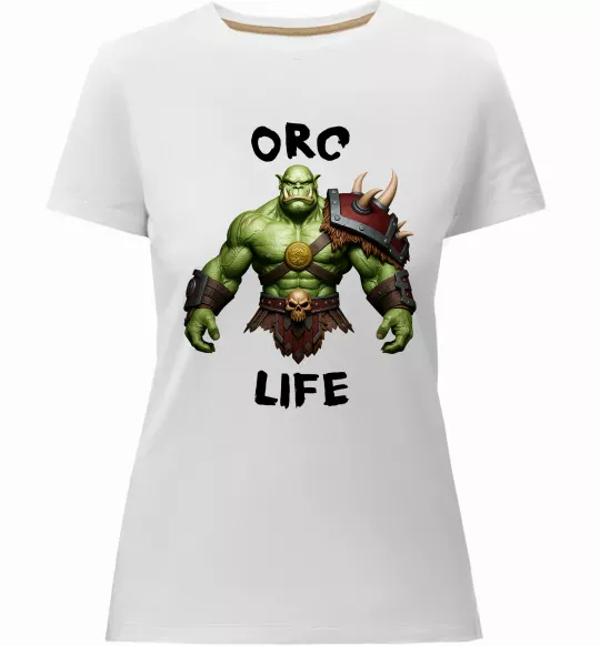 Жіноча преміум футболка Warcraft Orc Life Білий фото