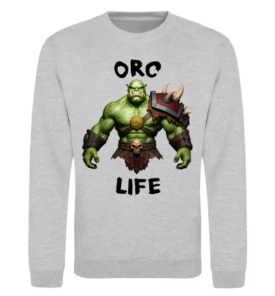 Світшот Warcraft Orc Life Сірий меланж фото