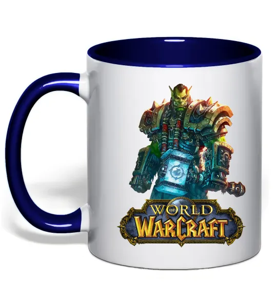 Чашка з кольоровою ручкою World of Warcraft Orc Глибокий темно-синій фото