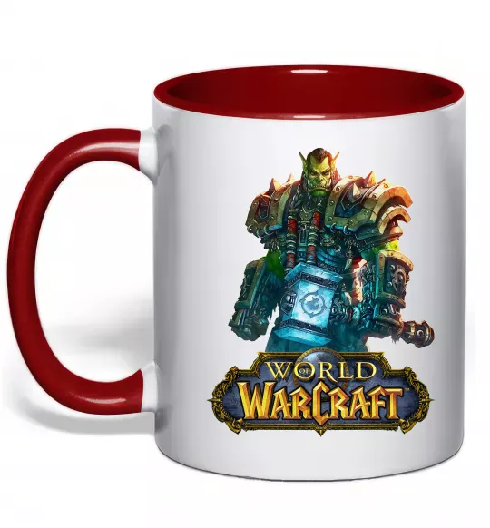 Чашка з кольоровою ручкою World of Warcraft Orc Червоний фото