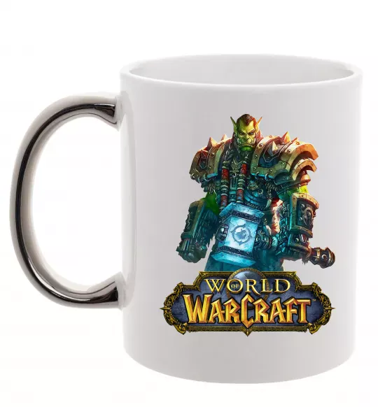 Чашка з кольоровою ручкою World of Warcraft Orc Срібло фото