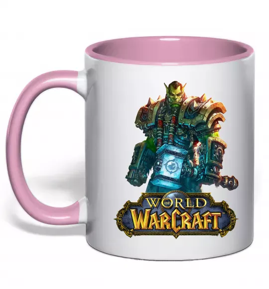 Чашка з кольоровою ручкою World of Warcraft Orc Ніжно рожевий фото