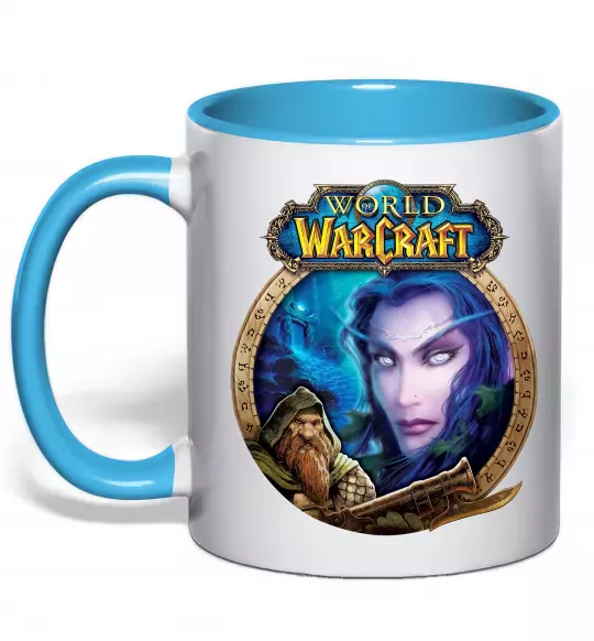 Чашка с цветной ручкой World of WarCraft WoW Голубой фото