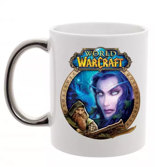 Чашка с цветной ручкой World of WarCraft WoW Серебро фото