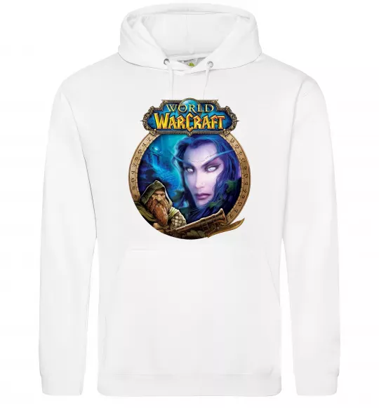 Мужская толстовка (худи) World of WarCraft WoW Белый фото