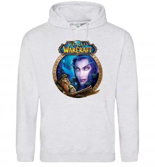 Мужская толстовка (худи) World of WarCraft WoW Серый меланж фото