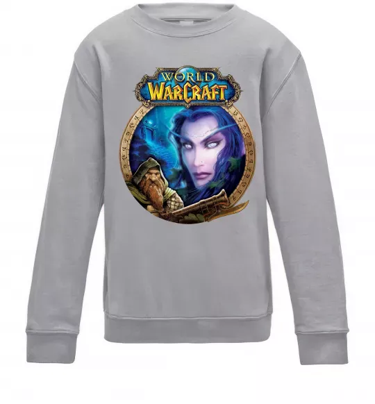 Детский Свитшот World of WarCraft WoW Серый меланж фото