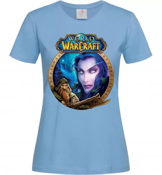 Женская футболка World of WarCraft WoW Голубой фото