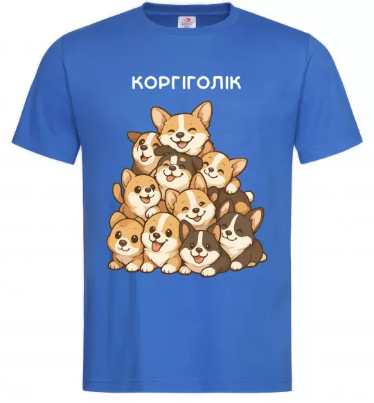 Мужская футболка Коргіголік Ярко-синий фото