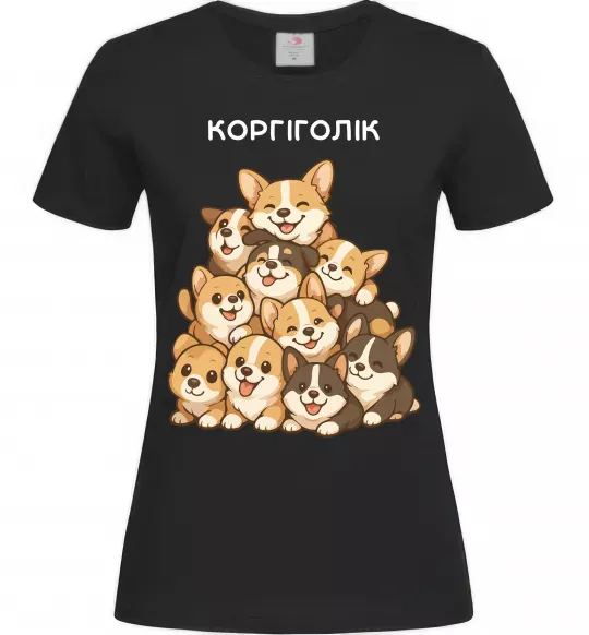 Жіноча футболка Коргіголік Чорний фото