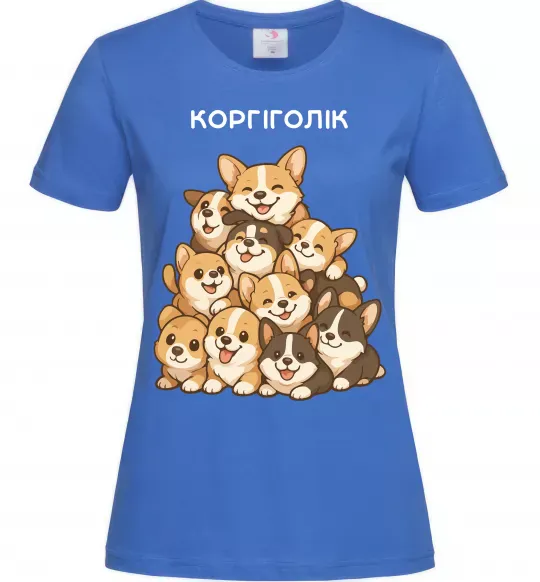 Жіноча футболка Коргіголік Яскраво-синій фото