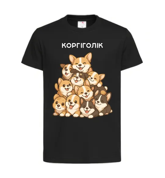 Дитяча футболка Коргіголік Чорний фото