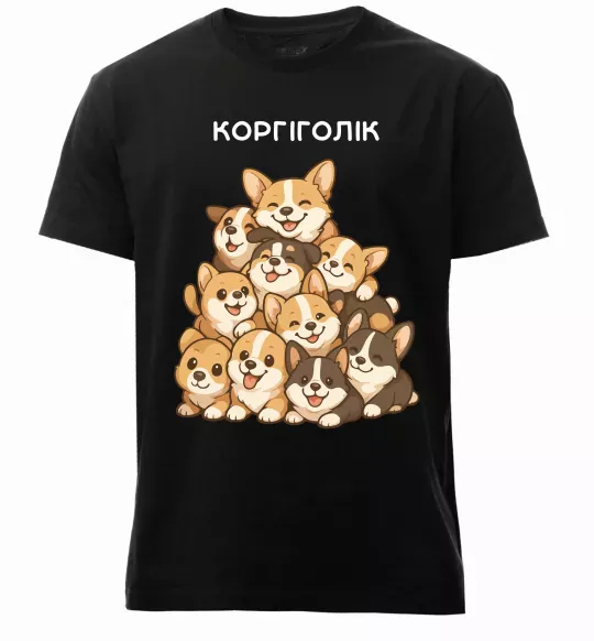Чоловіча преміум футболка Коргіголік Чорний фото