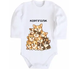 Дитячий бодік Corgi mama Білий фото