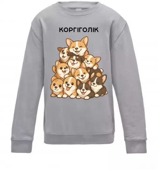 Детский Свитшот Коргіголік Серый меланж фото