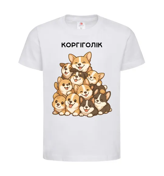 Дитяча футболка Коргіголік Білий фото