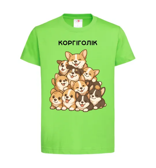 Дитяча футболка Коргіголік Лаймовий фото