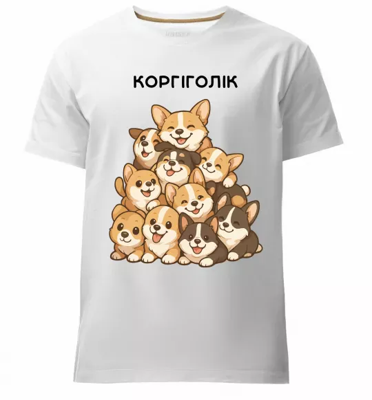 Чоловіча преміум футболка Коргіголік Білий фото