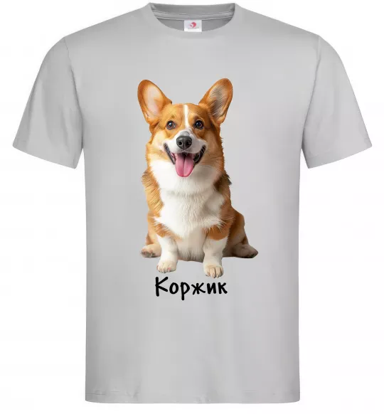 Мужская футболка Коржик Серый фото
