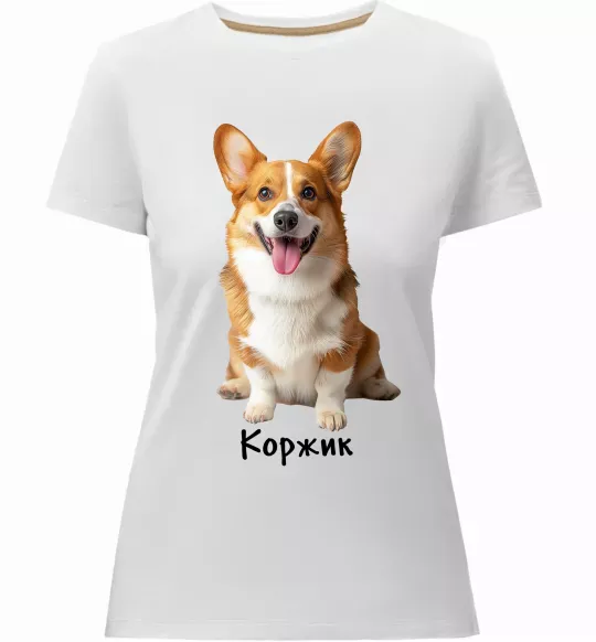 Жіноча преміум футболка Коржик Білий фото