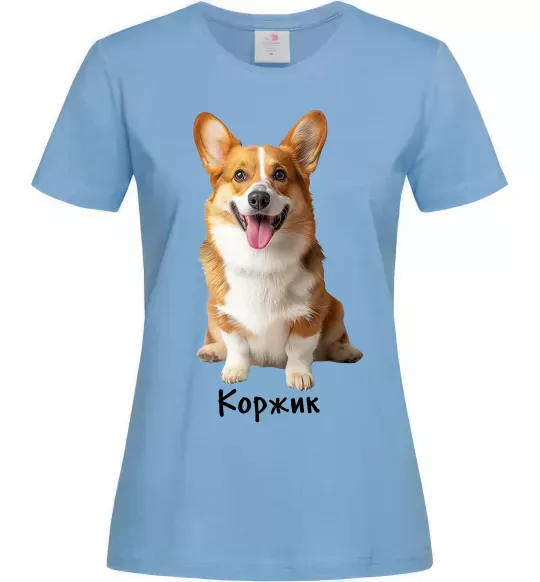 Женская футболка Коржик Голубой фото