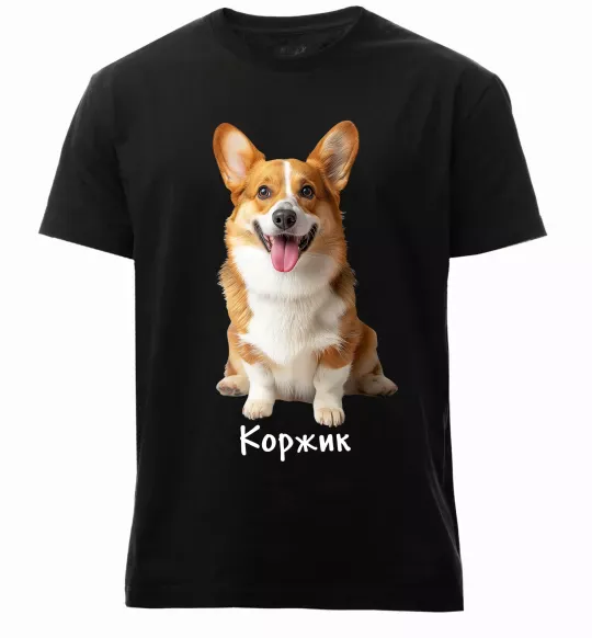 Мужская премиум футболка Коржик Черный фото