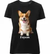 Жіноча преміум футболка Коржик Чорний фото