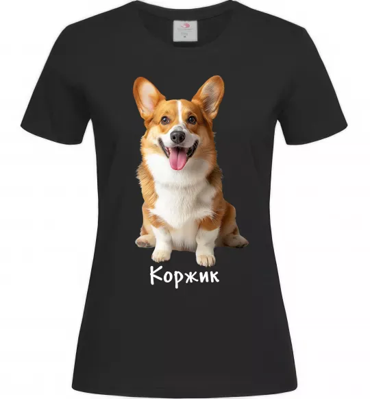 Женская футболка Коржик Черный фото
