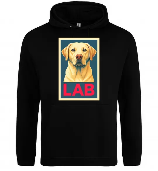 Женская толстовка (худи) LAB лабрадор Черный фото