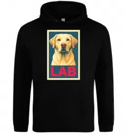 Женская толстовка (худи) LAB лабрадор Черный фото