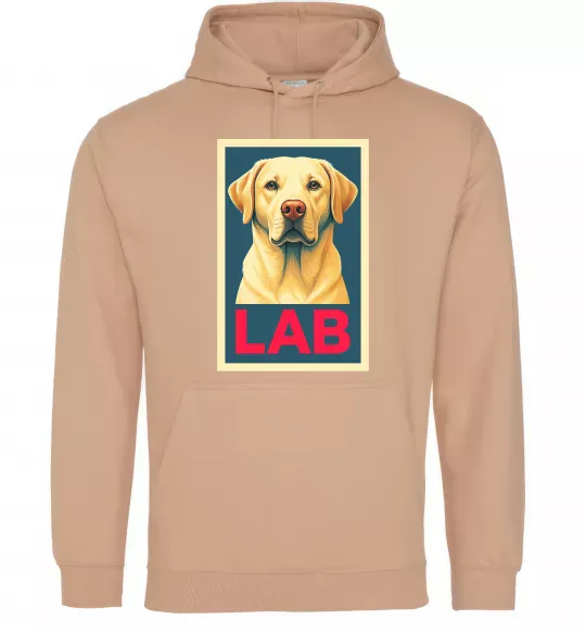 Женская толстовка (худи) LAB лабрадор Песочный фото