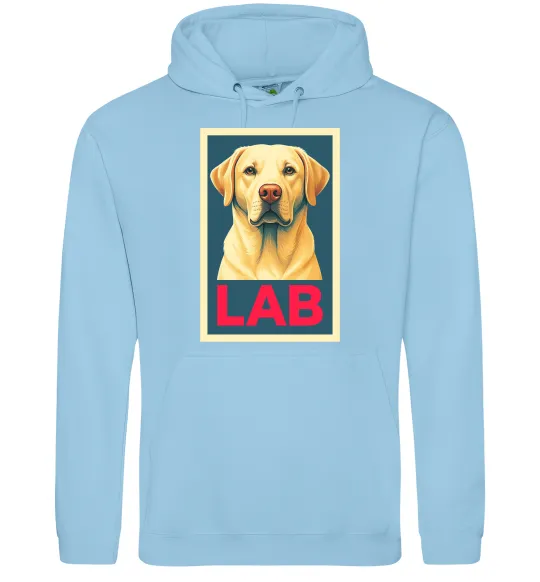 Женская толстовка (худи) LAB лабрадор Голубой фото