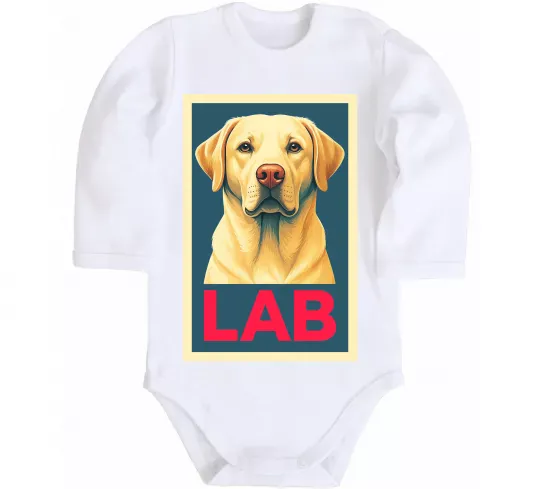 Детский боди LAB лабрадор Белый фото